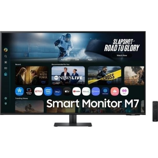 Picture of Samsung S43FM702UM UHD VA 43-inch Smart Computer Monitor in Black.