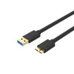 Изображение Кабель зарядки UNITEK USB 3.0 на Micro-B длиной 1,5 м черного цвета.