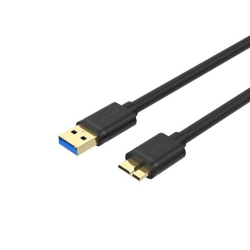 Изображение Кабель зарядки UNITEK USB 3.0 на Micro-B длиной 1,5 м черного цвета.