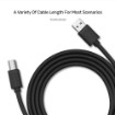 Picture of USB 2.0 charging cable to USB-B, 2 meters long, UNITEK, black color.