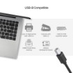Picture of USB 2.0 charging cable to USB-B, 3 meters long, UNITEK, black color.
