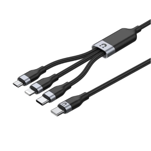 Picture of UNITEK C14101BK charging cable 1 to 3 in black and gray space color.