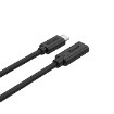 Picture of UNITEK USB-C extension cable, 1 meter long, black color.