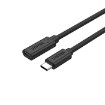 Picture of UNITEK USB-C extension cable, 1.5 meters long, in black.