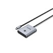 Picture of Two-way switch UNITEK D1078A with USB-C connection in space gray color.