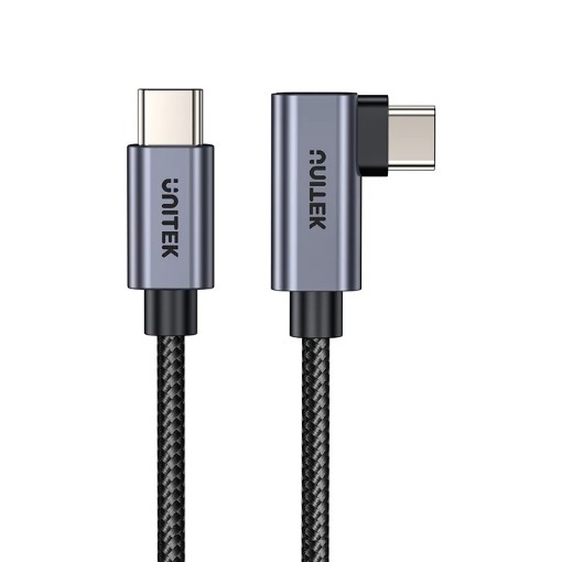 Изображение Угловой USB-C кабель UNITEK 100 Вт длиной 2 метра.