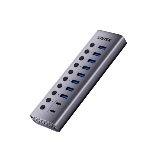 Изображение Разветвитель UNITEK H1315B01 с 10 портами и быстрой зарядкой.
