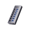 Picture of 7-in-1 USB splitter UNITEK H1314A01 in space gray.