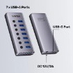 Picture of 7-in-1 USB splitter UNITEK H1314A01 in space gray.