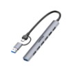 Picture of UNITEK H1209AGY 7-in-1 USB-A splitter in space gray color.