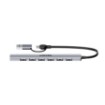 Picture of UNITEK H1209AGY 7-in-1 USB-A splitter in space gray color.
