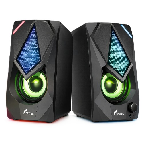Изображение Внешние колонки Protec DM502 2.0 с RGB-подсветкой.