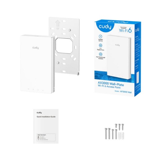 תמונה של נקודת גישה Wi-Fi 6 CUDY AP3000 Wall 1.0