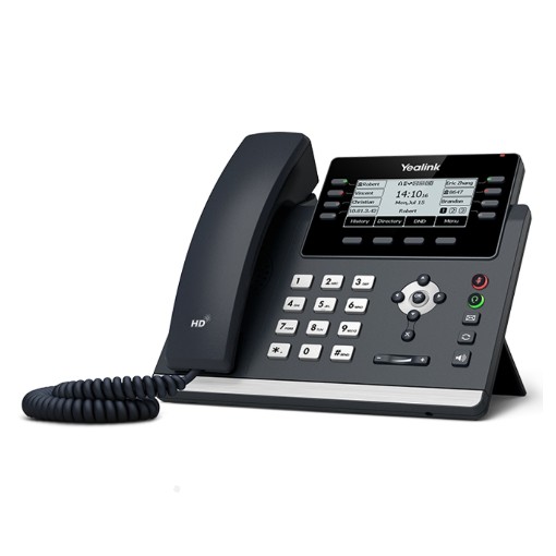 Изображение Настольный IP-телефон Yealink T43U черно-белого цвета.