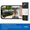 Изображение Умный дверной звонок TP-Link Tapo D210 черного и белого цвета.