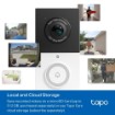 Изображение Умный дверной звонок TP-Link Tapo D210 черного и белого цвета.