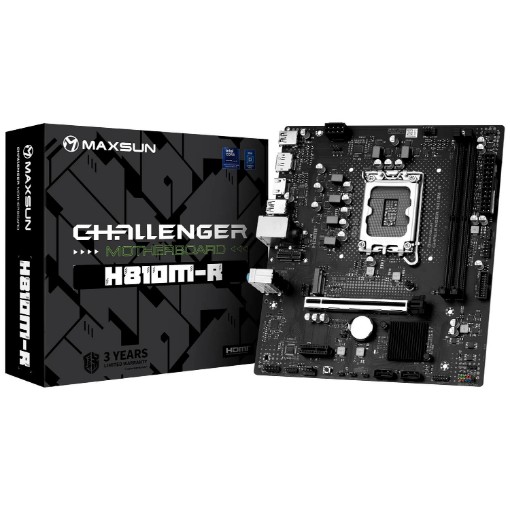 Picture of Maxsun MS-Challenger H810M-R motherboard with LGA1851 socket.