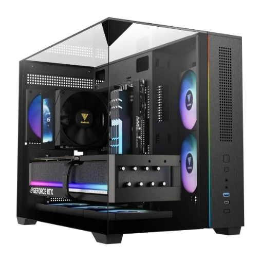 Picture of GAMDIAS ATLAS M3M computer case in black.