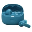 Picture of JBL Tune Beam 2 TWS wireless headphones in turquoise color.