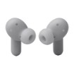 Picture of JBL Live Beam 3 TWS wireless headphones in silver color.