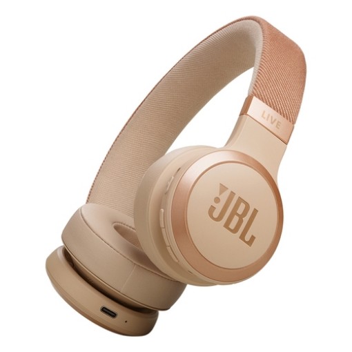Изображение Беспроводные накладные наушники JBL Live 670NC бежевого цвета.