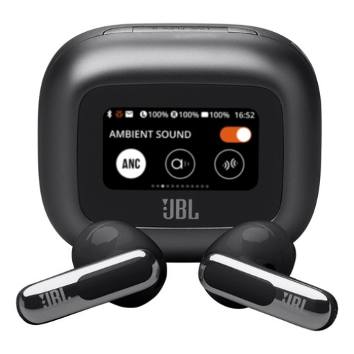 Изображение Беспроводные наушники JBL Live Flex 3 TWS черного цвета.