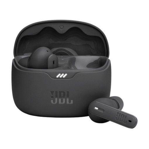 Picture of JBL Tune 245NC TWS wireless headphones in black.