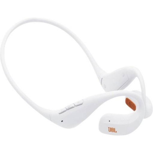 Picture of JBL Endurance Pace TWS wireless sports headphones in white.