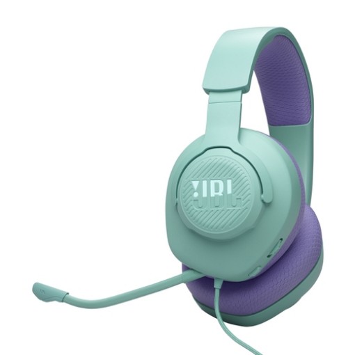 Изображение Проводные игровые наушники JBL Quantum 100M2 зеленовато-синие.