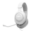 Изображение Проводные игровые наушники JBL Quantum 100M2 с микрофоном белого цвета.