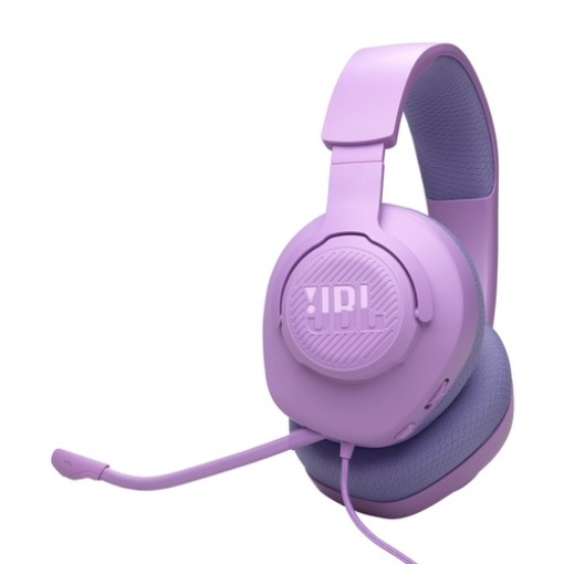 Изображение Проводные игровые наушники JBL Quantum 100M2 фиолетового цвета.