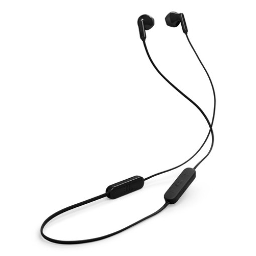 Picture of JBL Tune 235BT wireless in-ear headphones in black.