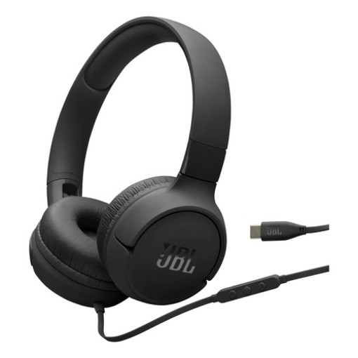 Изображение Проводные накладные наушники JBL Tune 520C USB-C черного цвета.