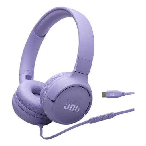 Изображение Проводные накладные наушники JBL Tune 520C USB-C фиолетового цвета.