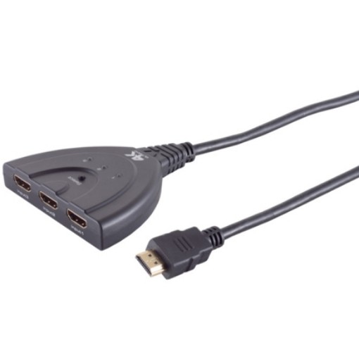 תמונה של מתג HDMI TSG 3x1 תומך 4K@60Hz בצבע שחור