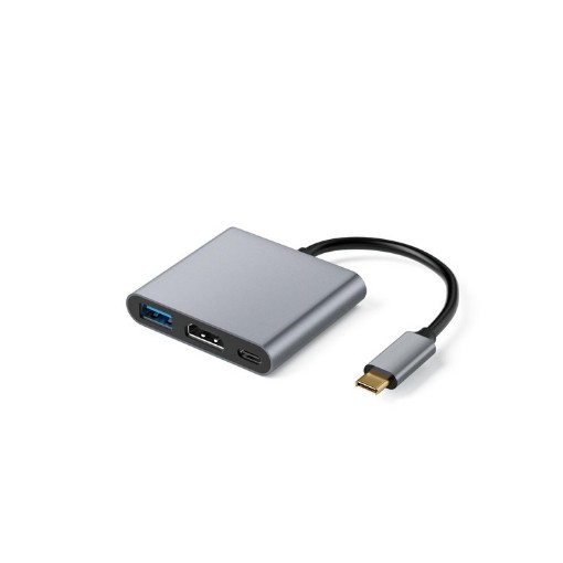 Picture of Simpuls USB-C 3-in-1 docking station 14-05029 in space gray color.