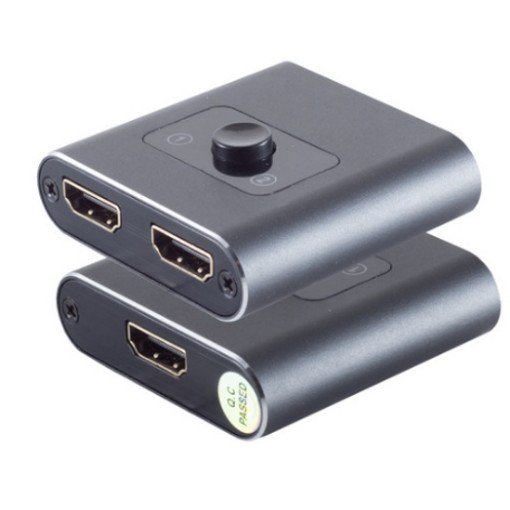 תמונה של מתג HDMI דו-כיווני Simpuls 2x1 4K60Hz בצבע אפור חלל