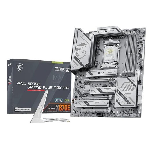 Изображение Материнская плата MSI MAG X870E MAX WIFI черного цвета.