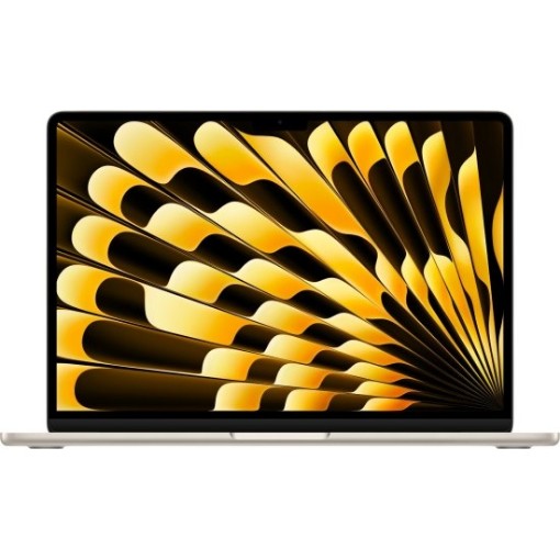 Изображение Ноутбук Apple MacBook Air 13 с чипом M5, 10-ядерным процессором, 8-ядерным графическим процессором, 512 ГБ SSD, 16 ГБ объединённой памяти - цвет Starlight - клавиатура на иврите / английском - модель MDHA4HB/A.