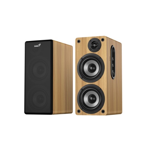 Picture of GENIUS SP-HF1220BT BT wooden speakers in black color.