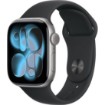 Изображение Умные часы Apple Watch 42 мм Серия 11 GPS цвет корпуса Space Gray алюминий цвет ремешка черный спортивный ремешок размер ремешка S/M.