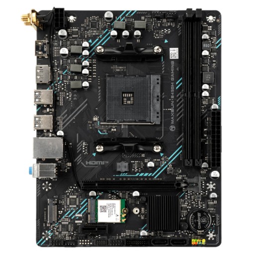 Изображение Материнская плата MAXSUN B450M GAMING WIFI формата Micro-ATX.