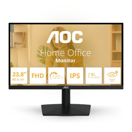 Изображение Монитор AOC 24B15H3 размером 23,8 дюйма черного цвета.