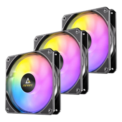 Picture of Antec P12 PWM ARGB fan 3x in black.