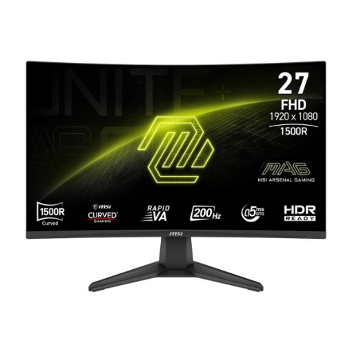 Изображение Изогнутый компьютерный монитор MSI MAG 276CF E20 черного цвета.