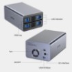 Picture of External enclosure for hard drive UNITEK S1308A01 with 2 USB-C ports.
