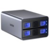 Picture of External enclosure for hard drive UNITEK S1308A01 with 2 USB-C ports.