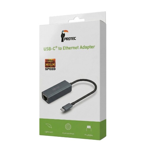 Изображение Переходник PROTEC USB-C на сеть DM111A - быстрое и стабильное соединение.