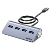 תמונה של מפצל USB-C UNITEK H1337B ל־4 חיבורי USB-A מהיר
