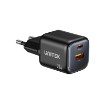 Picture of UNITEK GaN compact 20W wall charger with two ports P1128ABK.